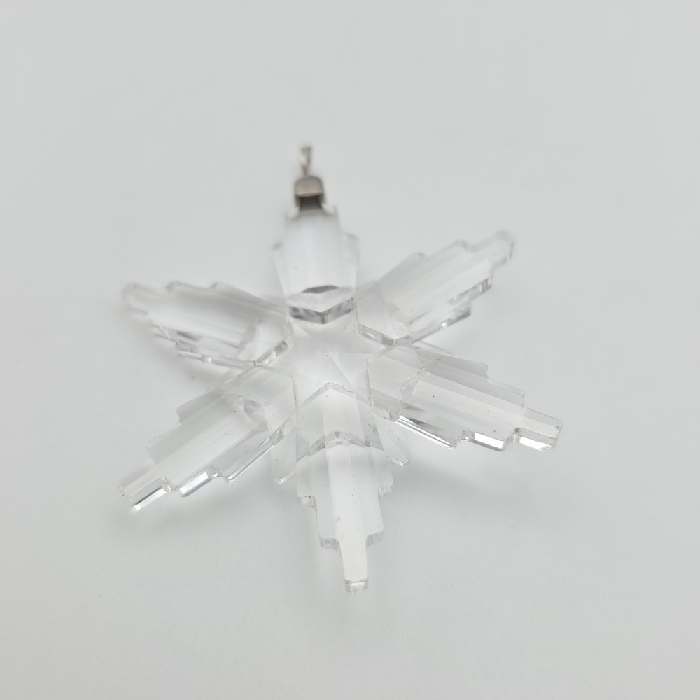 Vtg Signed SWAROVSKI Snowflake Christmas Tree Ornament Crystal Annual Edition